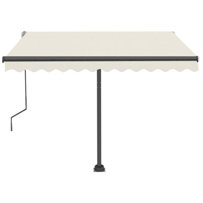 Tenda da Sole Retrattile Manuale con LED 350x250 cm Crema cod mxl 55044