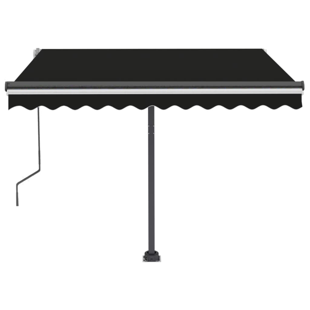 Tenda da Sole Retrattile Manuale con LED 300x250 cm Antracite 3069724