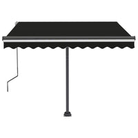 Tenda da Sole Retrattile Manuale con LED 300x250 cm Antracite 3069724