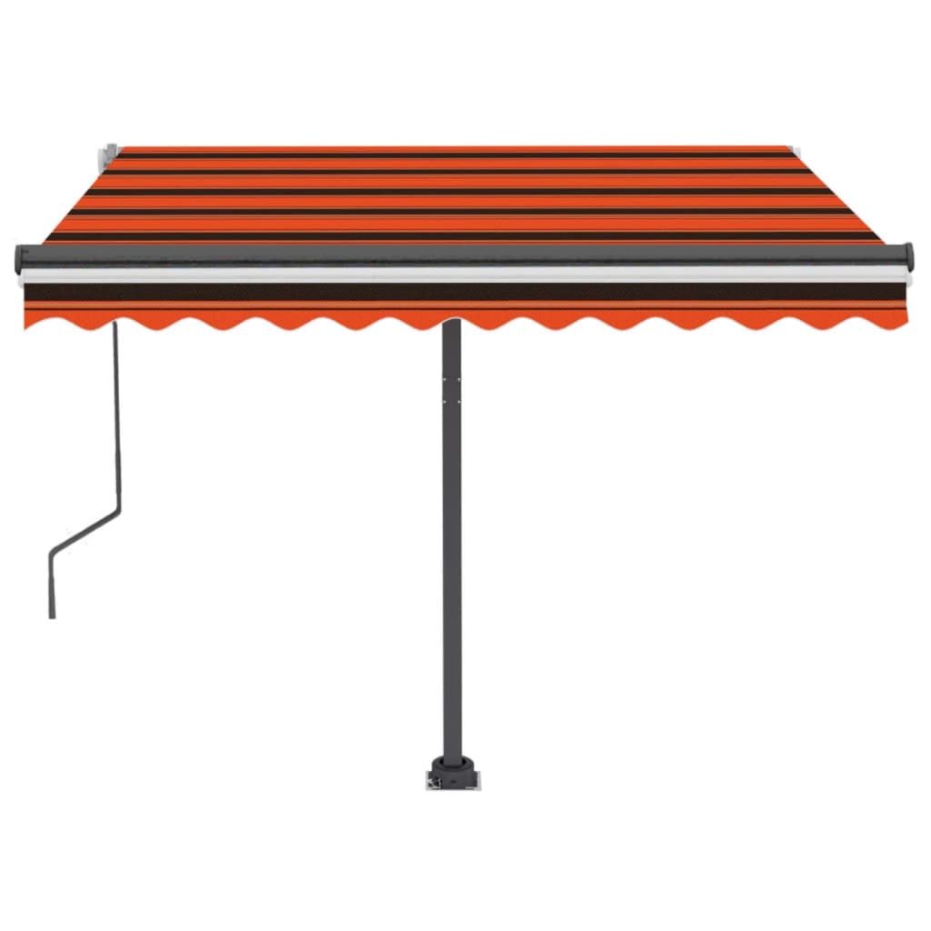 Tenda da Sole Retrattile con LED 350x250 cm Arancione e Marrone cod mxl 51610