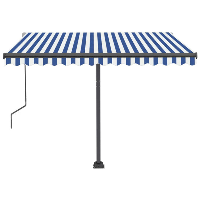 Tenda da Sole Automatica Autoportante 350x250 cm Blu e Bianca 3069726