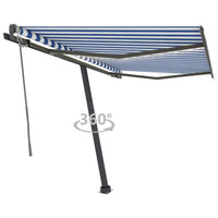 Tenda Automatica con Sensore Vento e LED 350x250 cm Blu Bianca 3069731