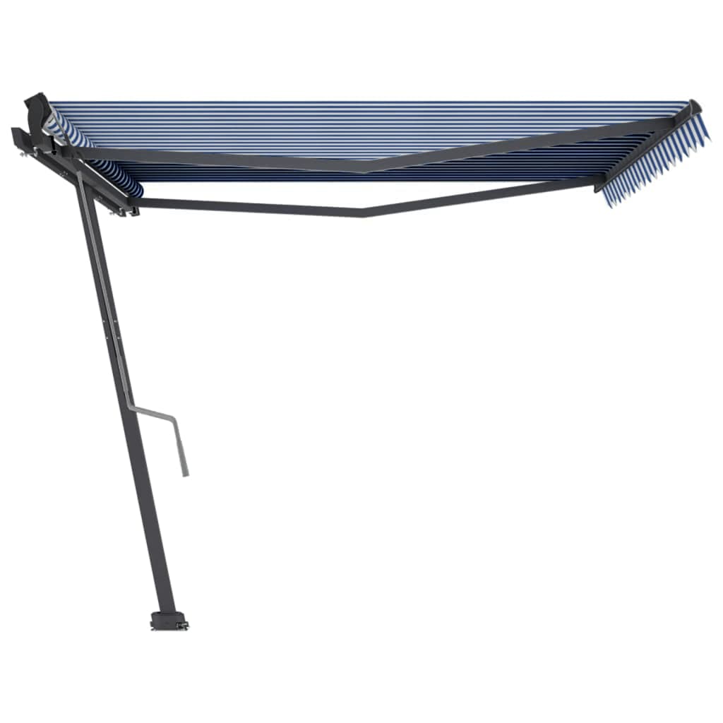 Tenda Retrattile Manuale Autoportante 400x300 cm Blu Bianca cod mxl 58941