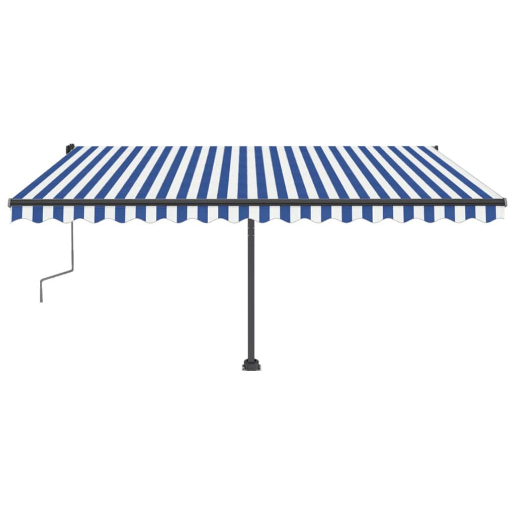 Tenda Retrattile Manuale Autoportante 400x300 cm Blu Bianca cod mxl 58941