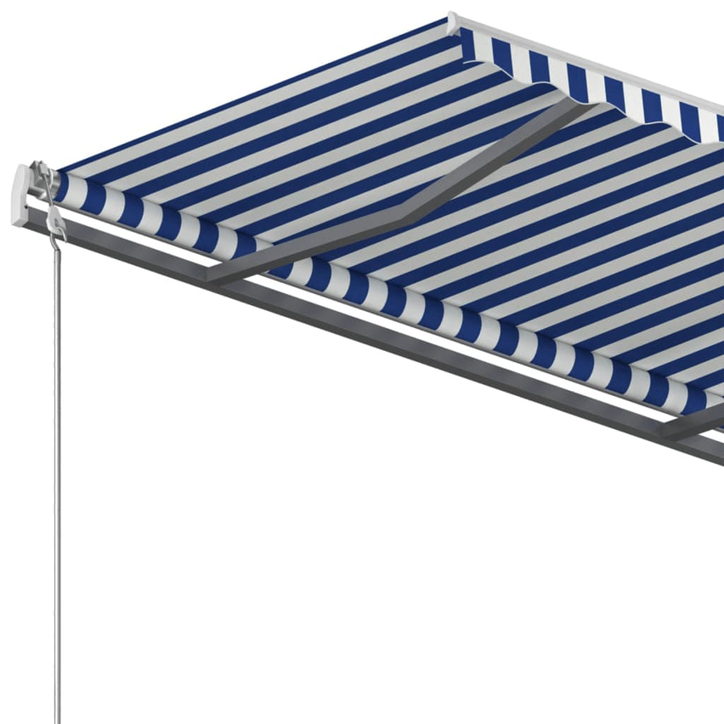 Tenda Retrattile Manuale Autoportante 400x300 cm Blu Bianca cod mxl 58941