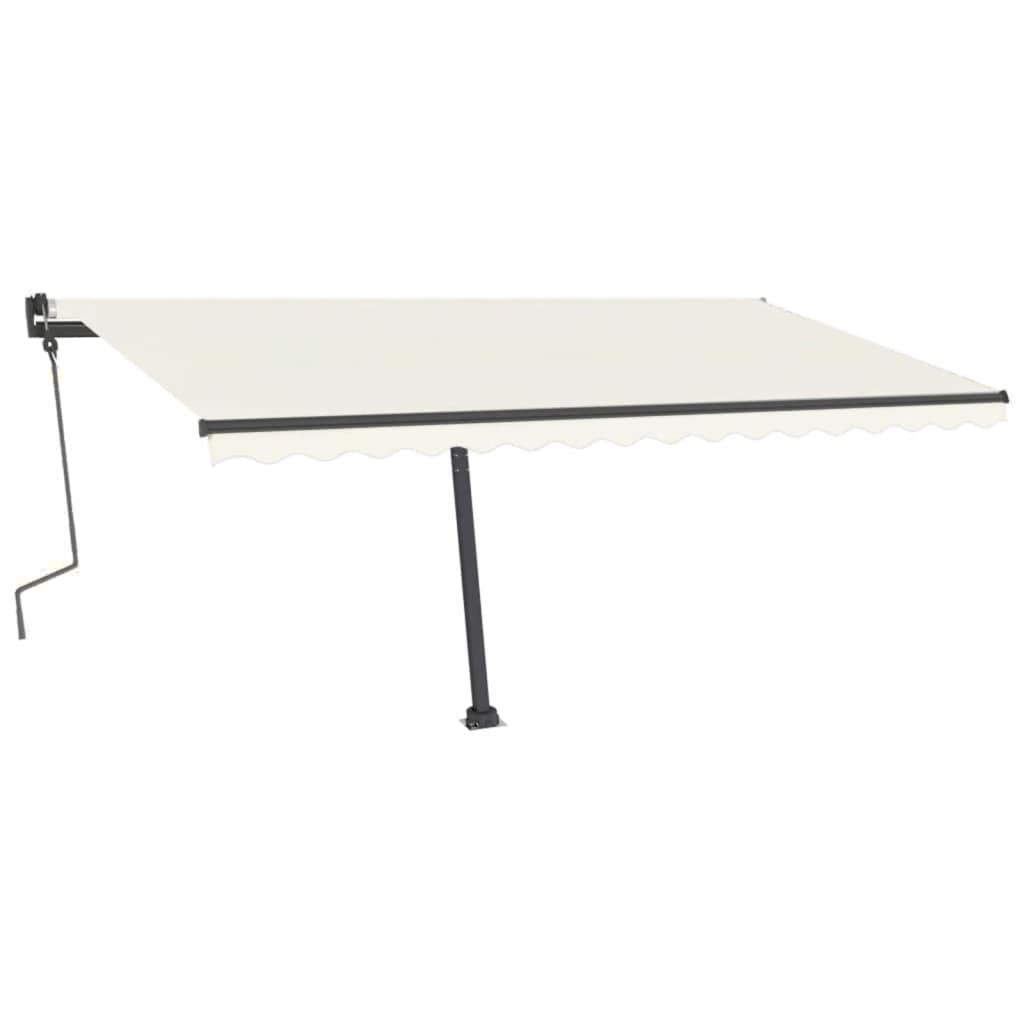 Tenda da Sole Retrattile Manuale con LED 400x300 cm Crema 3069742