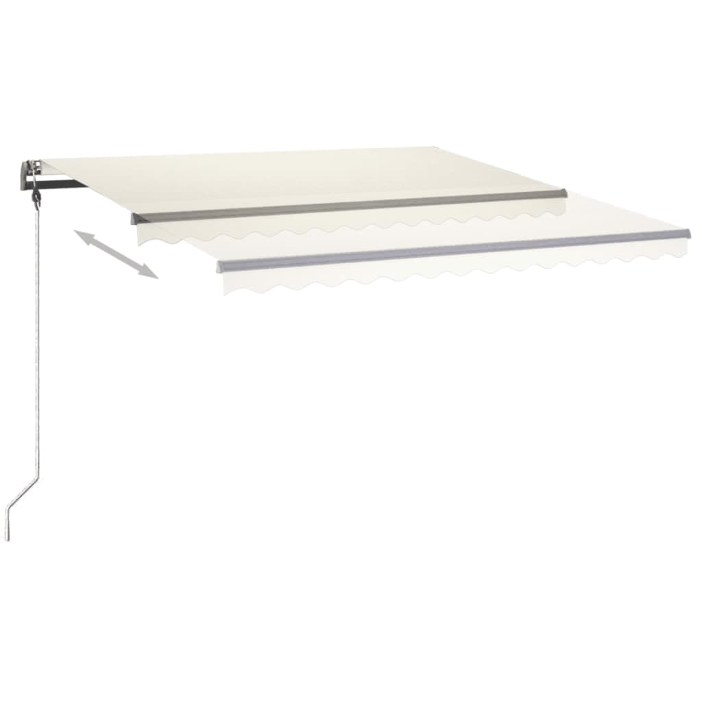 Tenda da Sole Retrattile Manuale con LED 400x300 cm Crema 3069742