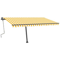 Tenda da Sole Retrattile Manuale e LED 400x300cm Gialla Bianca 3069743