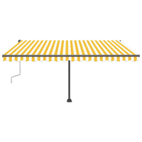 Tenda da Sole Retrattile Manuale e LED 400x300cm Gialla Bianca 3069743