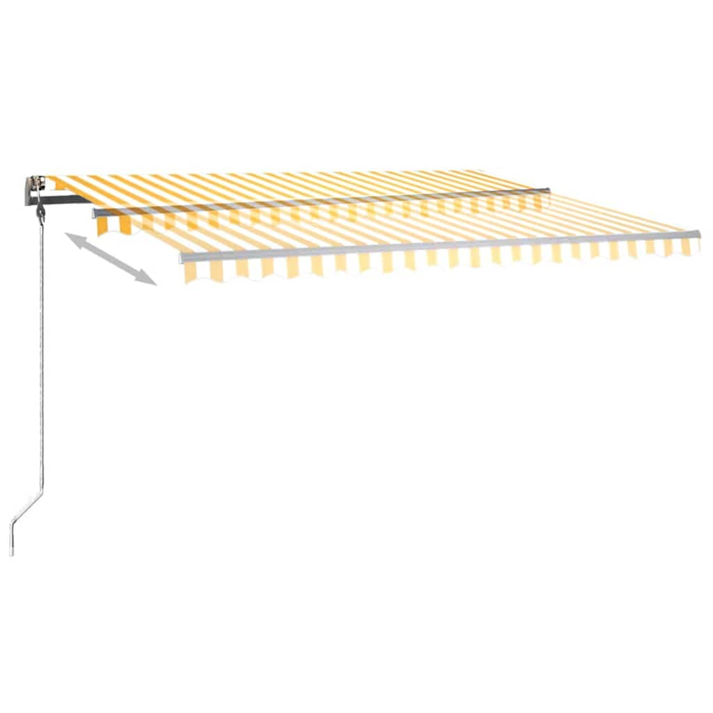 Tenda da Sole Retrattile Manuale e LED 400x300cm Gialla Bianca 3069743