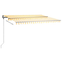 Tenda da Sole Retrattile Manuale e LED 400x300cm Gialla Bianca 3069743