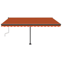 Tenda da Sole Retrattile Manuale LED 400x300 cm Arancio Marrone 3069745