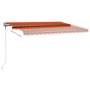 Tenda da Sole Retrattile Manuale LED 400x300 cm Arancio Marrone 3069745