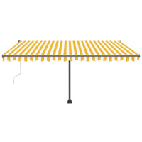 Tenda da Sole Autoportante Automatica 400x300 cm Gialla Bianca 3069748