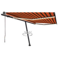 Tenda Automatica Sensore Vento e LED 400x300 cm Arancio Marrone 3069755