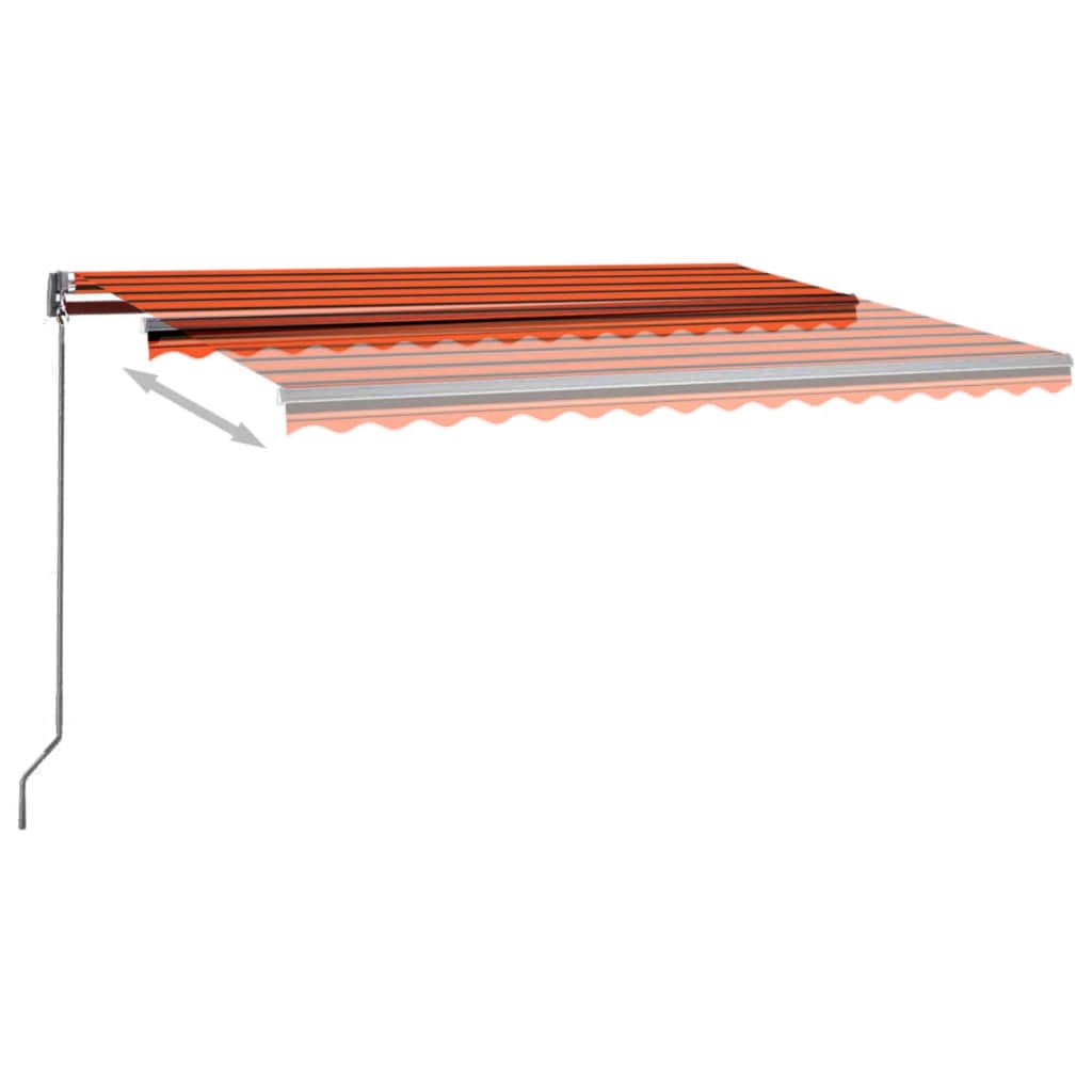 Tenda Automatica Sensore Vento e LED 400x300 cm Arancio Marrone 3069755