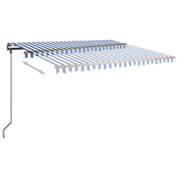 Tenda Retrattile Manuale Autoportante 450x300 cm Blu Bianca cod mxl 43830