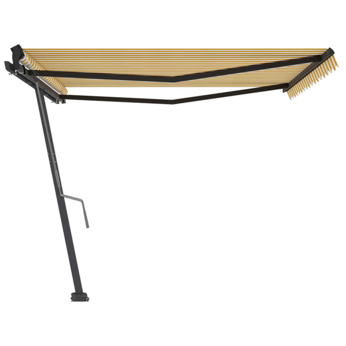 Tenda da Sole Manuale Autoportante 450x300 cm Gialla/Bianca 3069758