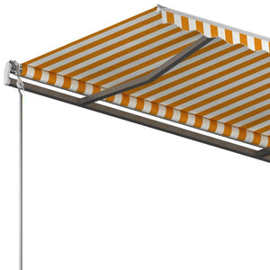 Tenda Retrattile Manuale Autoportante 450x300 cm Gialla Bianca cod mxl 57739