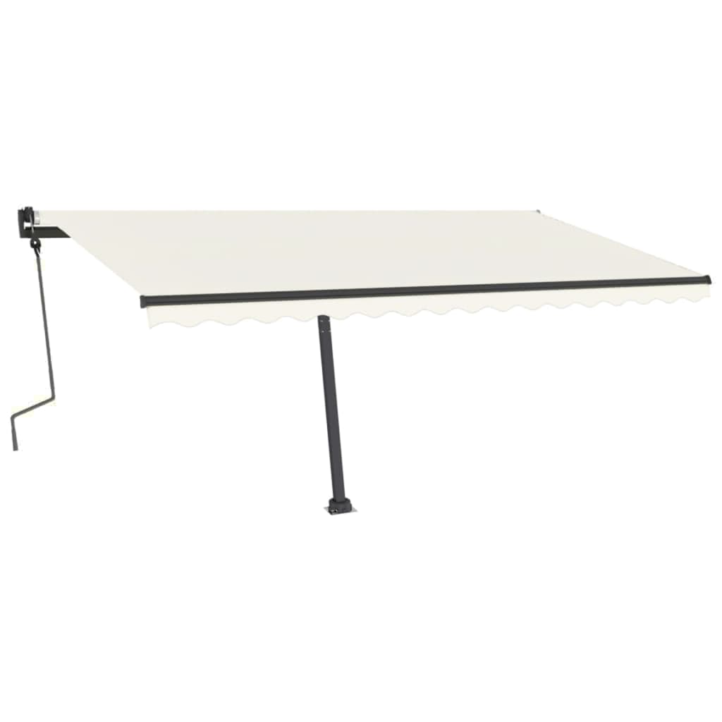 Tenda da Sole Retrattile Manuale con LED 450x300 cm Crema 3069762