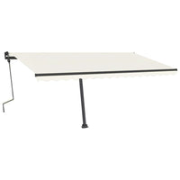 Tenda da Sole Retrattile Manuale con LED 450x300 cm Crema 3069762