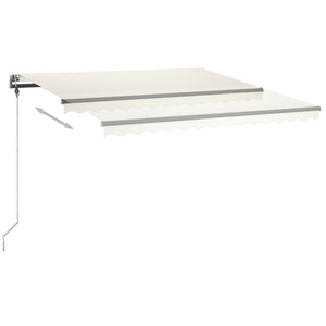 Tenda da Sole Retrattile Manuale con LED 450x300 cm Crema 3069762