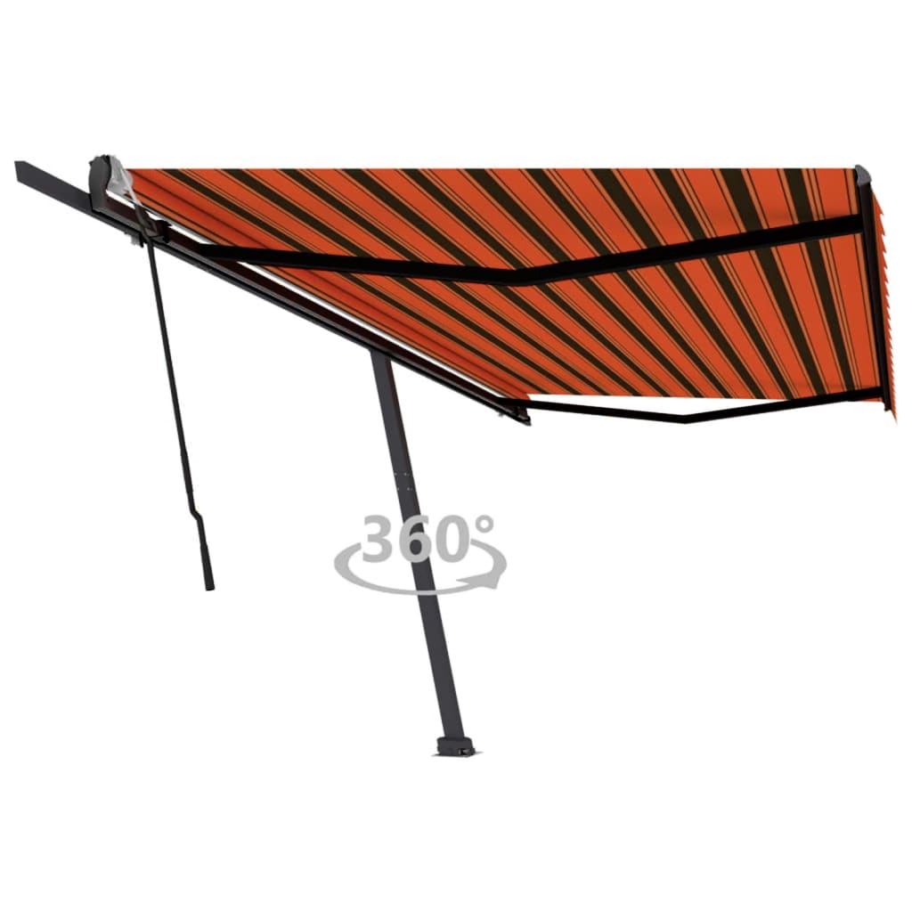 Tenda da Sole Manuale Autoportante 400x300 cm Arancione Marrone 3069780