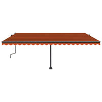 Tenda da Sole Manuale Autoportante 400x300 cm Arancione Marrone 3069780