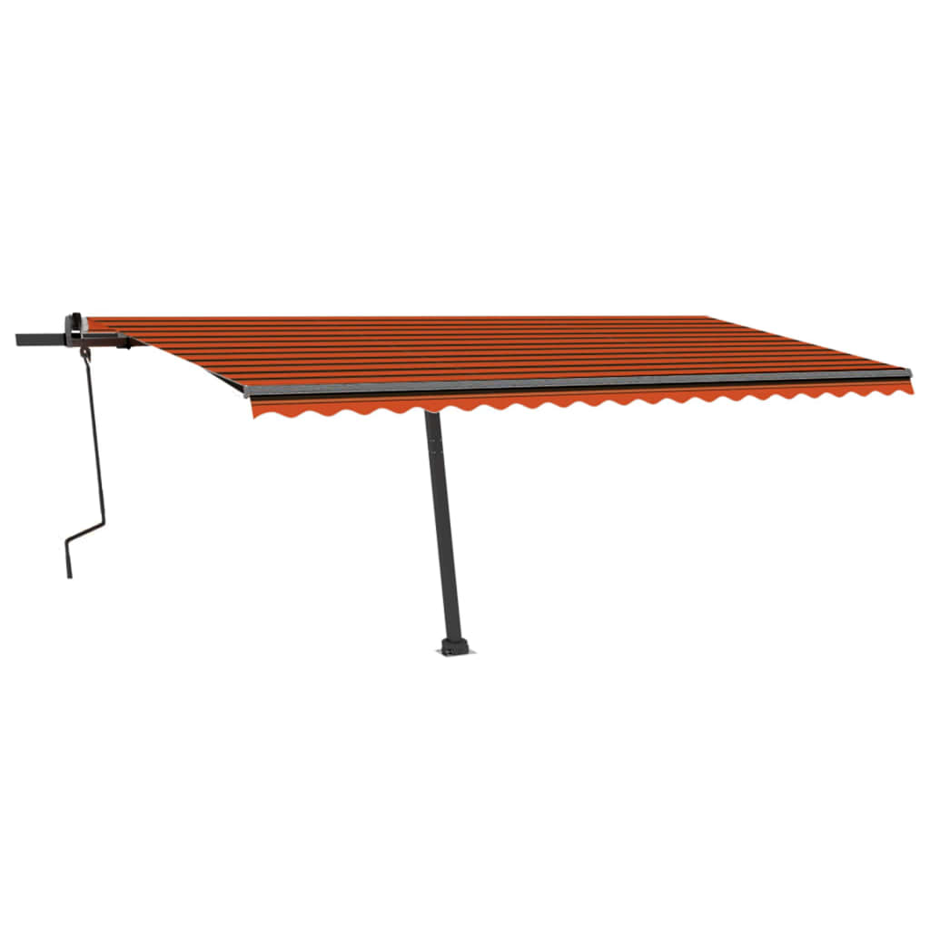 Tenda da Sole Manuale Autoportante 400x300 cm Arancione Marrone 3069780