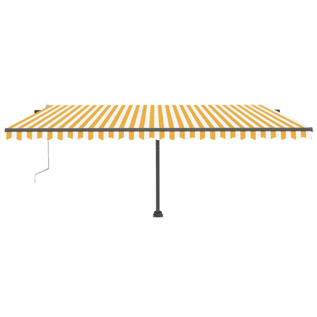 Tenda da Sole Autoportante Automatica 500x300 cm Gialla Bianca 3069788