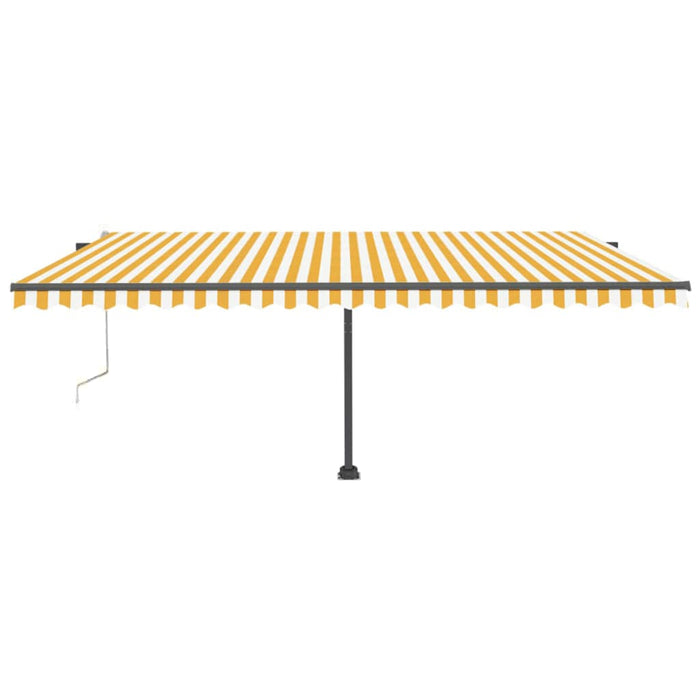 Tenda da Sole Autoportante Automatica 500x300 cm Gialla Bianca 3069788