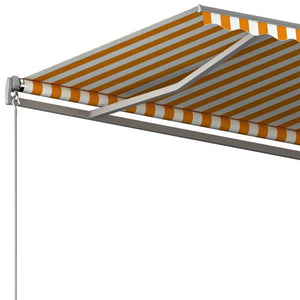 Tenda da Sole Autoportante Automatica 500x300 cm Gialla Bianca 3069788