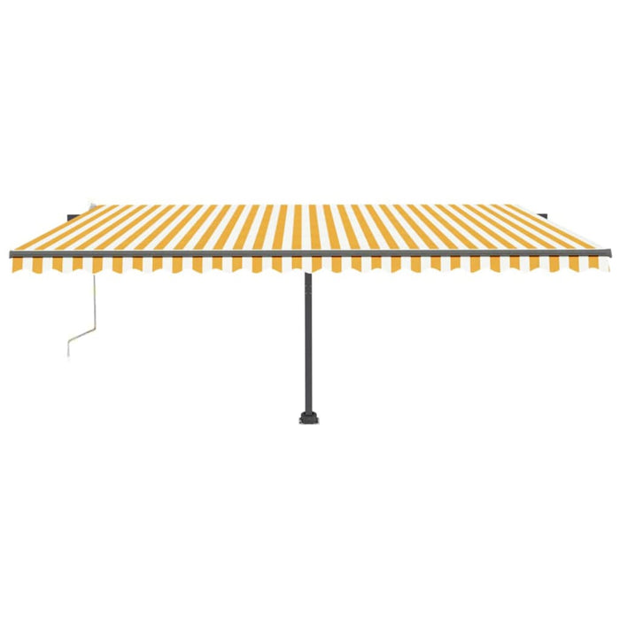 Tenda Automatica Sensore Vento e LED 500x300 cm Gialla Bianca 3069793