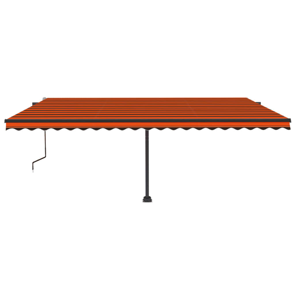 Tenda Automatica Sensore Vento e LED 500x300 cm Arancio Marrone 3069795