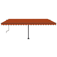 Tenda Automatica Sensore Vento e LED 500x300 cm Arancio Marrone 3069795