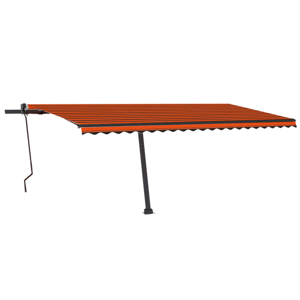 Tenda Automatica Sensore Vento e LED 500x300 cm Arancio Marrone 3069795