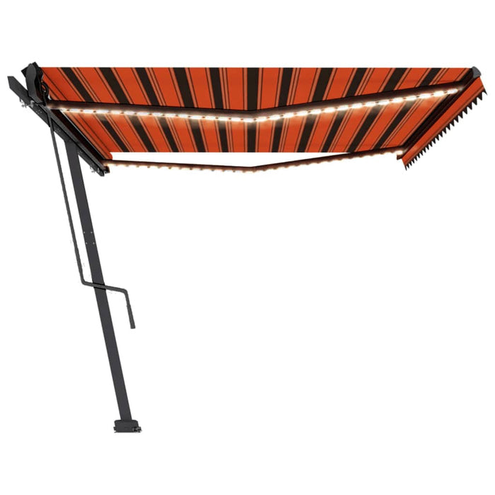 Tenda Automatica Sensore Vento e LED 500x300 cm Arancio Marrone 3069795