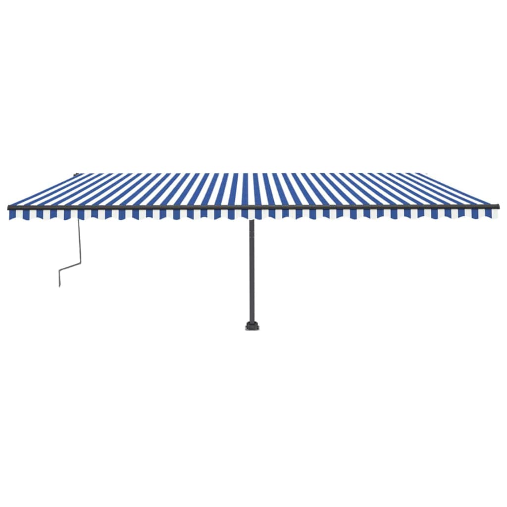 Tenda Retrattile Manuale Autoportante 600x300 cm Blu e Bianca cod mxl 43674