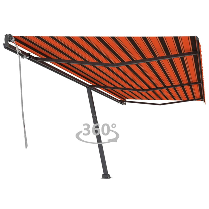 Tenda Retrattile Manuale Autoportante 600x300cm Arancio Marrone cod mxl 43772