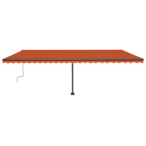 Tenda Retrattile Manuale Autoportante 600x300cm Arancio Marrone cod mxl 43772