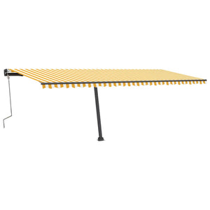 Tenda da Sole Retrattile Manuale e LED 600x300cm Gialla Bianca 3069803