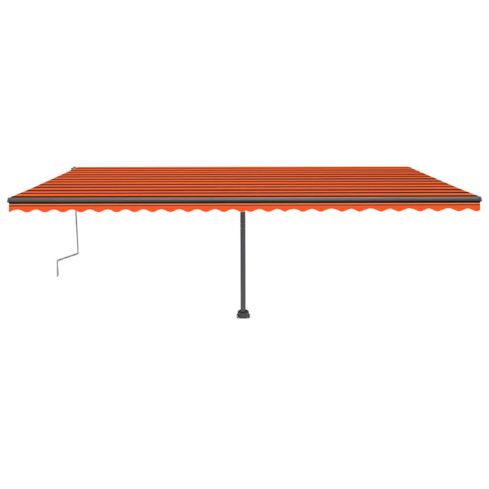 Tenda da Sole Retrattile Manuale LED 600x300 cm Arancio Marrone cod mxl 43785