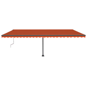 Tenda Automatica Sensore Vento e LED 600x300 cm Arancio Marrone