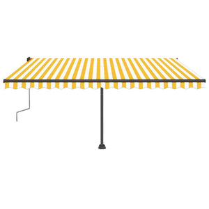 Tenda Retrattile Manuale Autoportante 450x300 cm Gialla Bianca cod mxl 44483