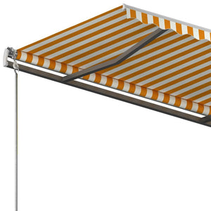 Tenda Retrattile Manuale Autoportante 450x300 cm Gialla Bianca cod mxl 44483