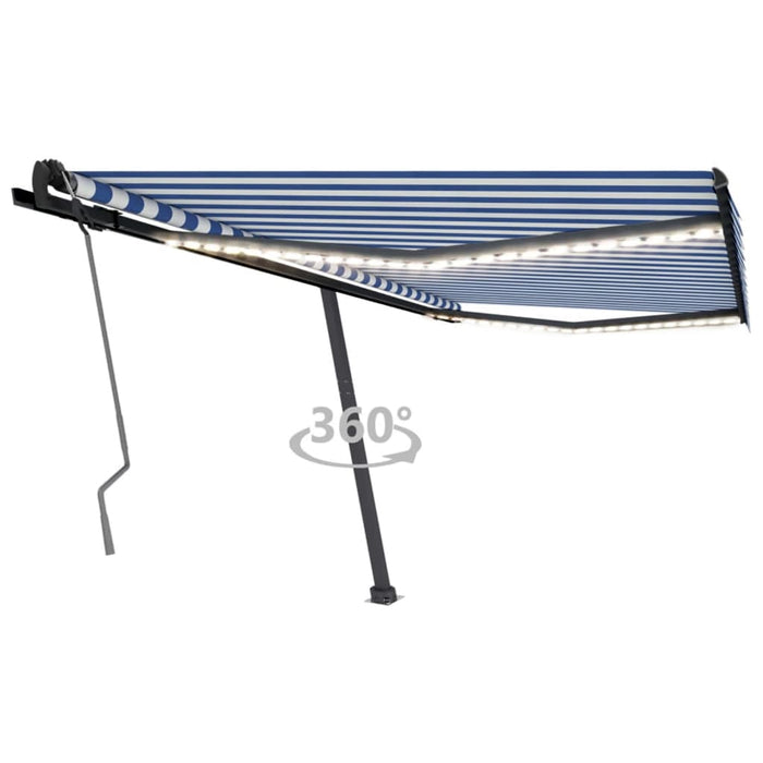 Tendada Sole Retrattile Manuale con LED 400x350 cm Blu Biancocod mxl 96674