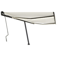 Tenda da Sole Retrattile Manuale con LED 400x350 cm Crema 3069822