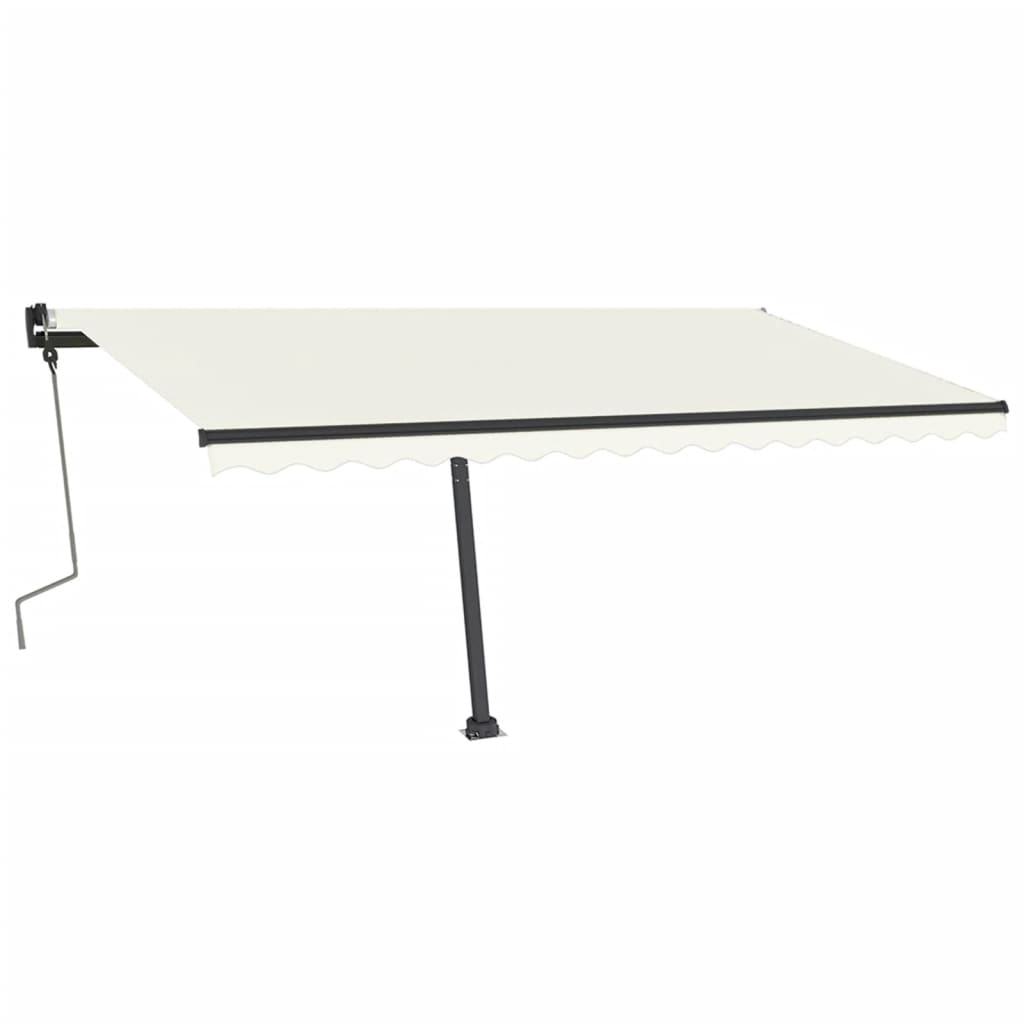 Tenda da Sole Retrattile Manuale con LED 400x350 cm Crema 3069822