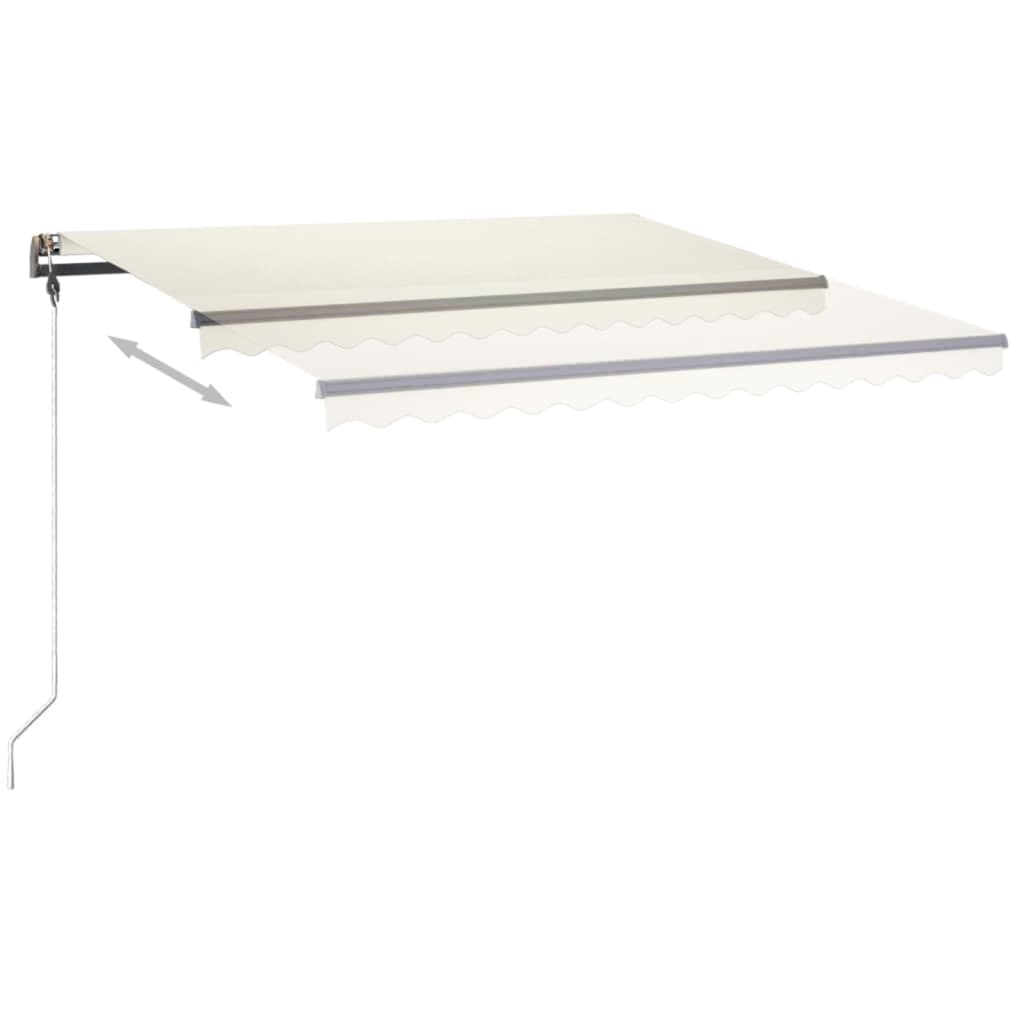 Tenda da Sole Retrattile Manuale con LED 400x350 cm Crema 3069822