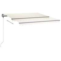 Tenda da Sole Retrattile Manuale con LED 400x350 cm Crema 3069822